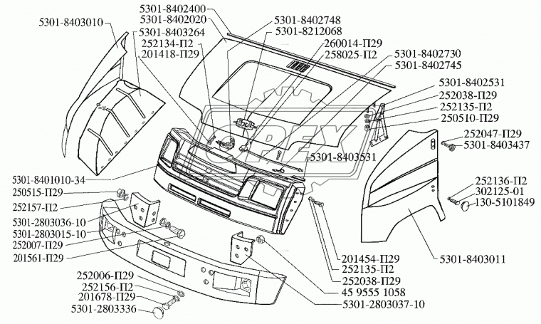 5301-8403011 Крыло левое ЗИЛ